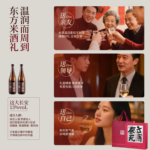 花田巷子 | 立马春天 这大长安双支礼 酒精度13%vol  720l×2瓶（精致硬礼盒+礼袋） 商品图2