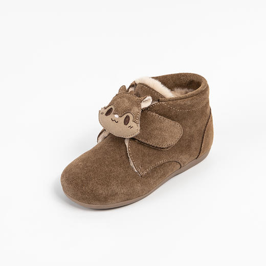 春节不打烊-西班牙LITTLE WINKAA女童加厚保暖冬季宝宝加绒软糯可爱松鼠魔术贴短靴 商品图4