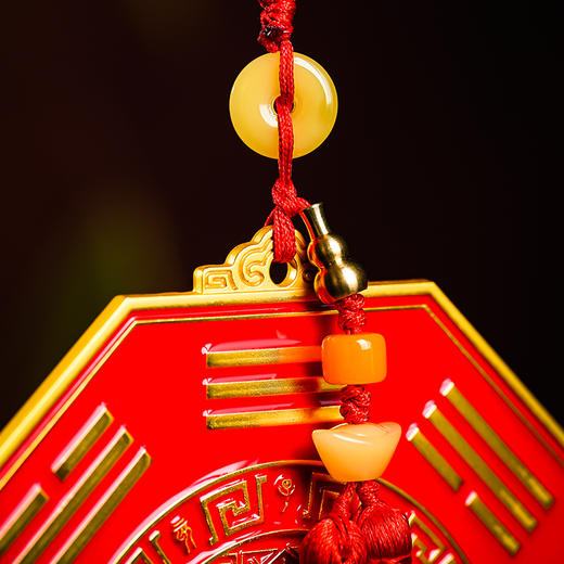 本命太歳镇守护岁镜挂件家用彩绘镀金八gua镜吉祥物摆件 商品图4