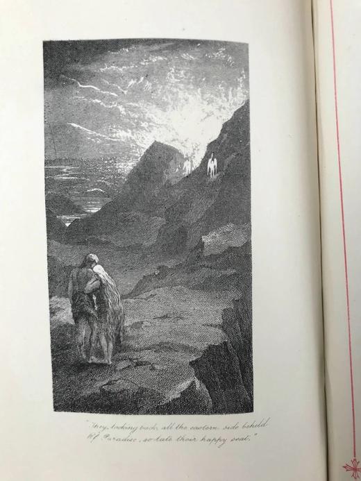 约19世纪后期 弥尔顿诗集 约8幅版画插图 漆布精装32开 商品图10