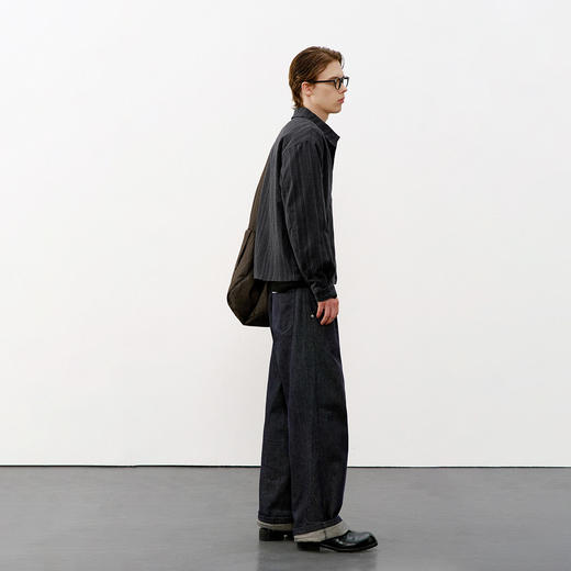 714street肌理感条纹提花翻领夹克2026春季美式复古BOXY短外套男 商品图4