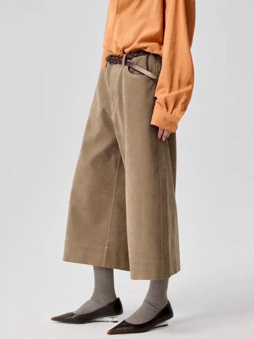 Simple Project/K25159/麂皮感连腰宽松直筒八分裤 商品图2