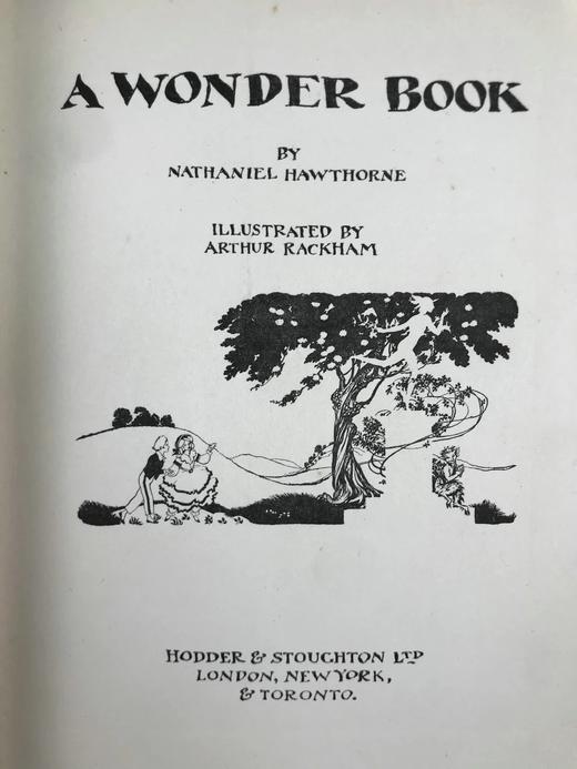 约20世纪早期 霍桑《神奇故事集》 鬼才拉克姆24幅手工贴图 漆布精装16开 商品图3