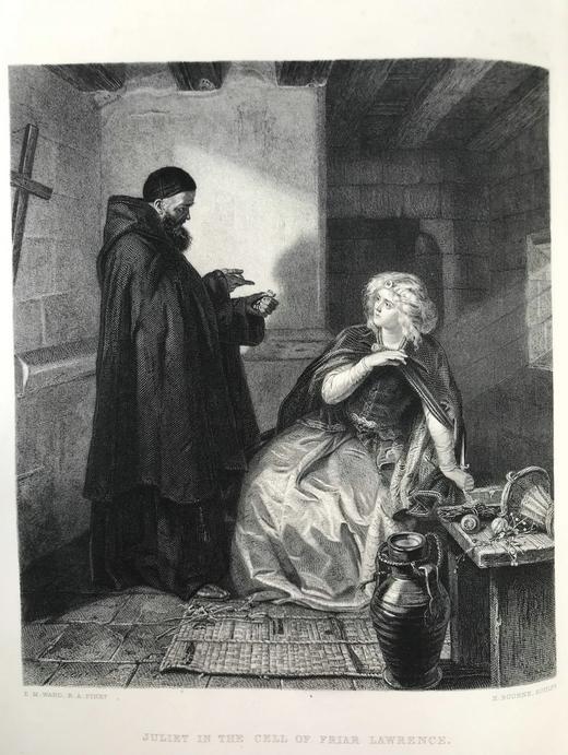 38*29cm！约19世纪中期 殿版莎士比亚作品集（全2卷） 44幅精美钢版画 漆布精装 商品图13