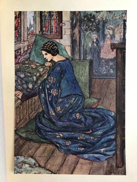 1914年 威廉·莫里斯早期诗集 弗洛伦斯·哈里森16幅彩色手工贴图 漆布精装16开 商品图10