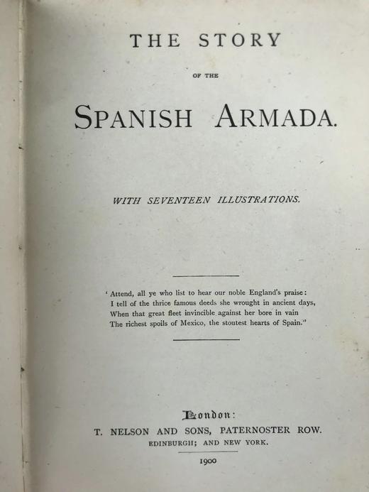 1900年 西班牙无敌舰队的故事 17幅插图 全真皮精装64开 商品图5