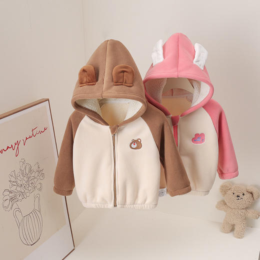 【亲肤舒适保暖面料❗️趣味可爱卡通图案】秋冬卡通风休闲秋冬毛绒卡通外套外套卫衣休闲风秋装。jb 商品图2