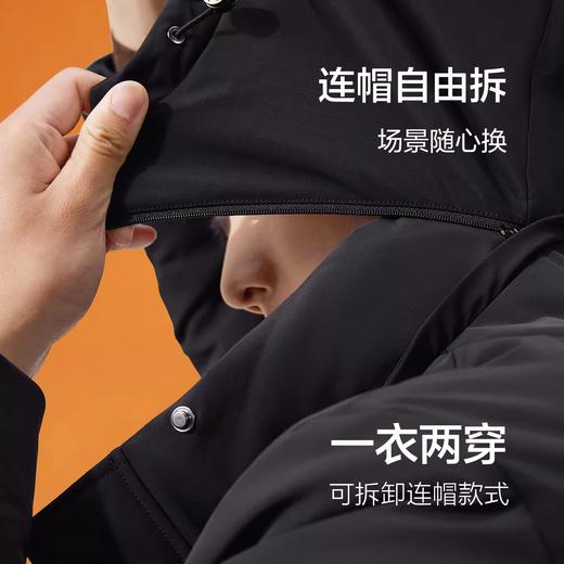 【黄金鲜羽绒】柒牌羽绒服可拆卸连帽男士厚款保暖羽绒外套129E70390 商品图2