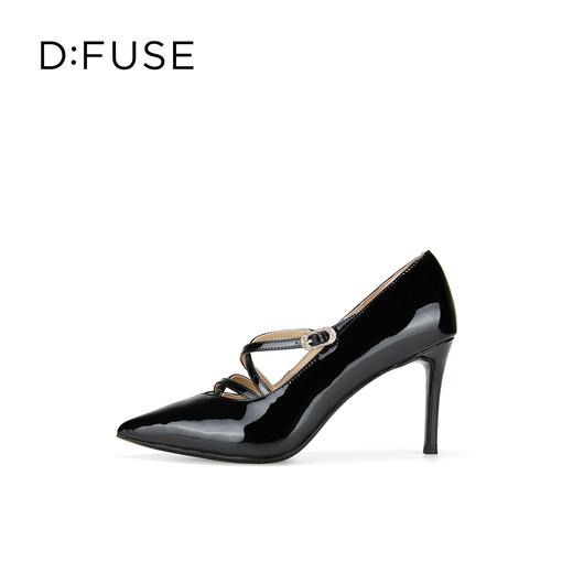 Dfuse迪芙斯2026春季新款尖头交叉带亮面漆皮细高跟鞋DFE1111005 商品图6