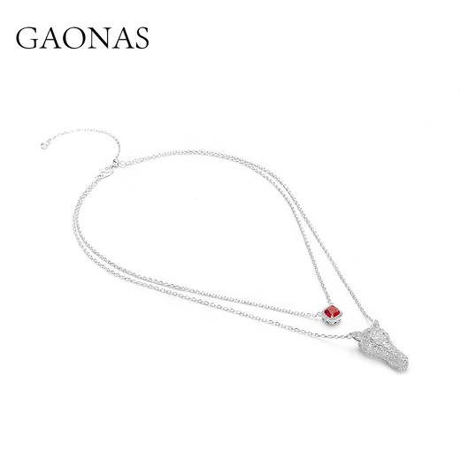 GAONAS  神驹白马时尚贵气双层白项链11894XW 商品图0