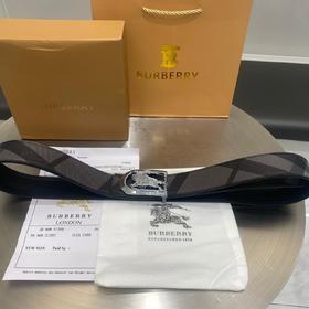 芭宝莉经典情侣款黑色格纹腰带