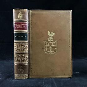 工坊特装本！1873年 麦考莱勋爵杂文与演讲集 全真皮精装36开