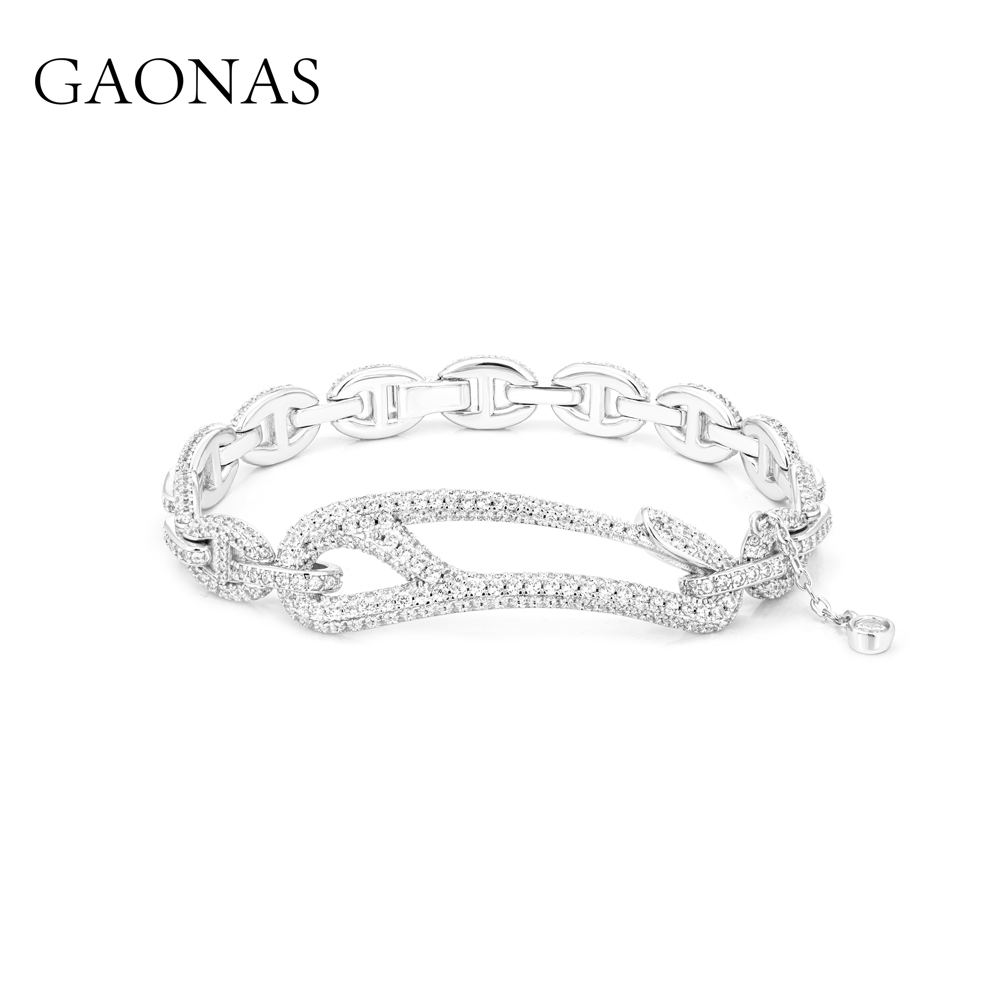 GAONAS 回形针白色百搭经典手链11878SW