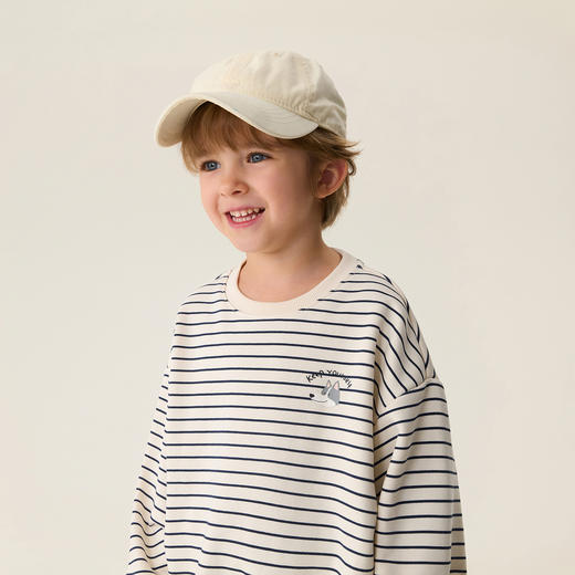 马克珍妮休闲条纹男童运动卫衣套装2026年春装新款560102 商品图2