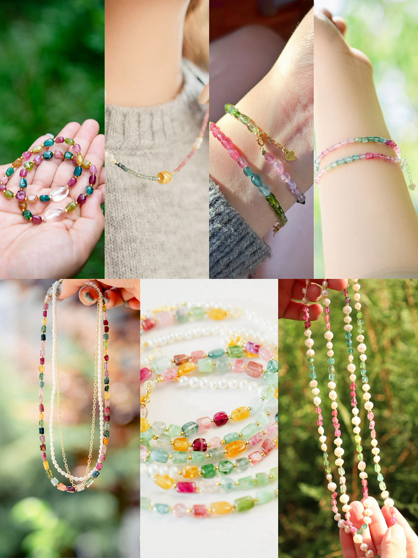 绽放“女神月”三生石彩虹碧玺合集