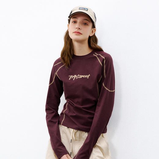 714street户外速干骑行服凉感运动长袖 2026春季宽松圆领T恤女款 商品图3