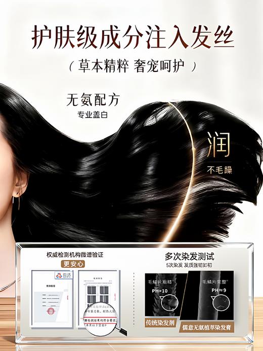 【3大潮色任意选】儒意·单剂染发膏  0刺激、0掉色 自带染发梳 一挤一梳 在家30分钟搞定染发 80ml/支 商品图3
