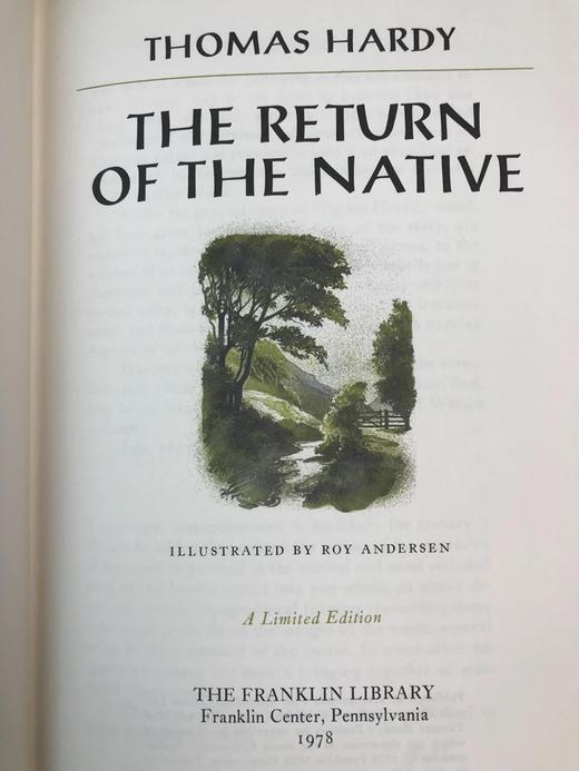 限量版！含藏书票托马斯・哈代《还乡》 配插图 富兰克林图书馆豪华皮装本 商品图3