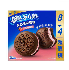 奥利奥夹心云朵蛋糕粒粒草莓味12枚装264克（Y）