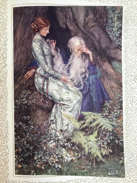 约20世纪早期 丁尼生《国王叙事诗》 约20幅彩色手工贴图 漆布精装16开 商品图12