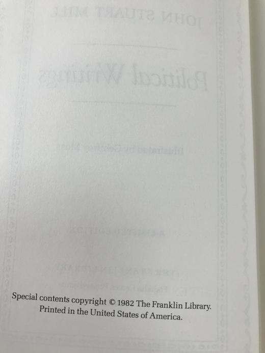 限量版！约翰・斯图尔特・密尔《政治著作集》 配插图 富兰克林图书馆豪华皮装本 商品图3