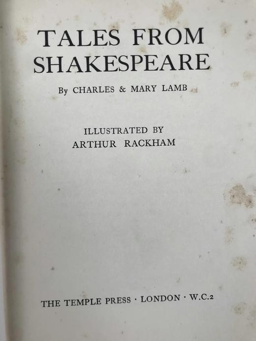 1909年 莎士比亚故事集 鬼才拉克姆12幅彩色手工贴图与大量黑白插图 漆布精装18开 商品图3