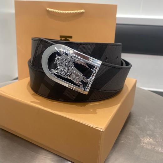 芭宝莉经典情侣款黑色格纹腰带 商品图1