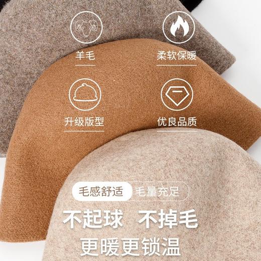 雀说 澳洲羊毛渔夫帽女秋冬轻奢高级感水桶帽S5011 商品图2