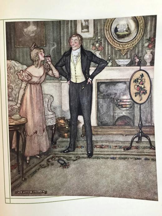 约20世纪早期 萨克雷《名利场》 刘易斯·鲍默20幅彩色手工贴图 漆布精装16开 商品图6