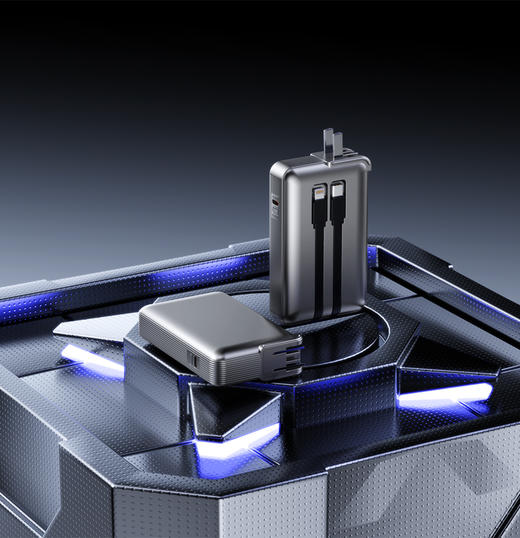 AURARO自带双线三合一固态快充充电宝3C认证1w2w毫安大容量充电宝 商品图3