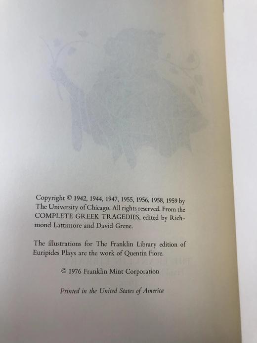 限量版！欧里庇得斯《欧里庇得斯九部剧作》 配插图 富兰克林图书馆豪华皮装本 商品图3
