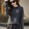 「自」全新升级【铂金会员220/天猫299/差价79】(12459)洛诗琳设计感镶钻羊毛衫2025秋冬宽松显瘦套头针织打底上衣 商品缩略图2