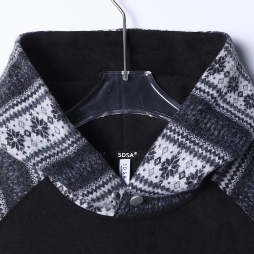 WY1575SDSA男士秋冬新款痞帅男装美式拼接趣味条纹印花字母连帽卫衣百搭 商品图2