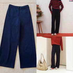 1229-2 渠道货 小禾女士复合羊毛针织 加绒裤 阔腿直筒裤 自留