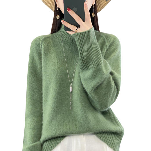 佰威斯利时尚爆款高领针织打底衫女新款洋气宽松加厚大码女装秋冬毛衣m-6xl 商品图4