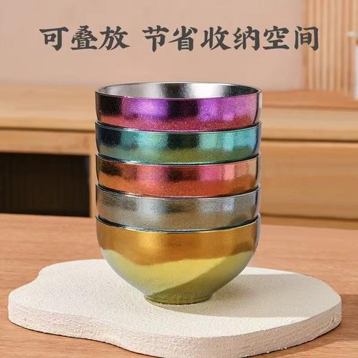 TOSC特可新款中式宫廷碗 | 99.9%纯钛材质、内银外彩设计、双层结构、冰花纹理精致美观、轻盈耐用【HZ】 商品图6