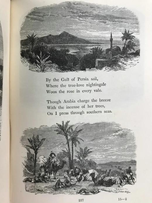 1892年 十九世纪诗人作品集 145幅版画插图 漆布精装32开 商品图10