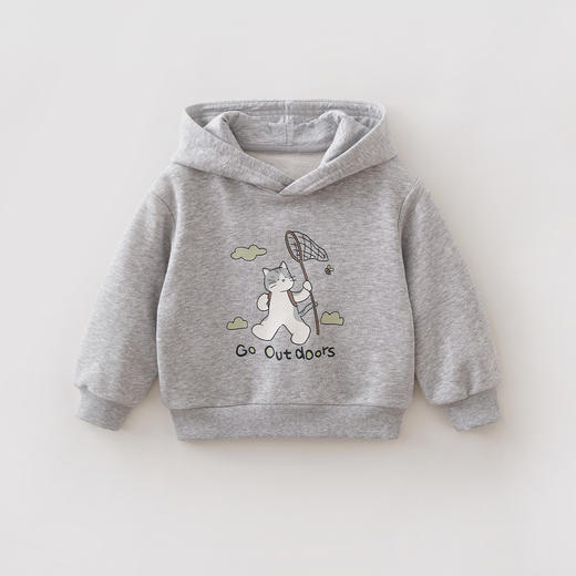 马克珍妮好奇猫咪男童连帽软卫衣2026年春装新款560011 商品图3