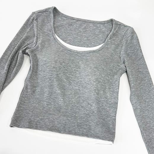 壁虎瑜伽【2512SY469】带胸垫螺纹假两件长袖 （5天发货） 商品图6