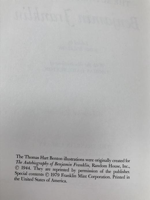 限量版！本杰明・富兰克林《本杰明・富兰克林自传》  配插图 富兰克林图书馆豪华皮装本 商品图4