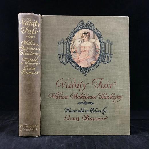 约20世纪早期 萨克雷《名利场》 刘易斯·鲍默20幅彩色手工贴图 漆布精装16开 商品图0