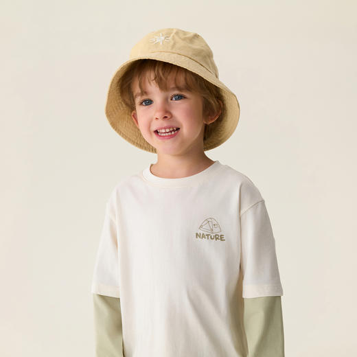 马克珍妮户外露营男童纯棉假两件T恤2026年春装新款560017 商品图3