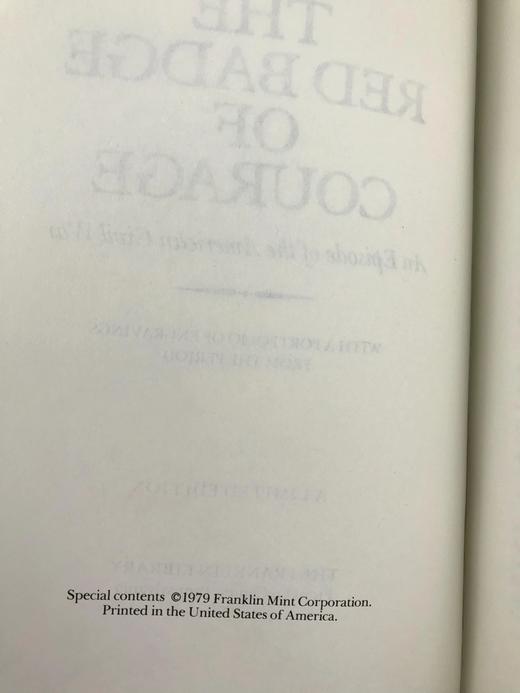 限量版！斯蒂芬・克莱恩《红色英勇勋章》 配插图 富兰克林图书馆豪华皮装本 商品图3