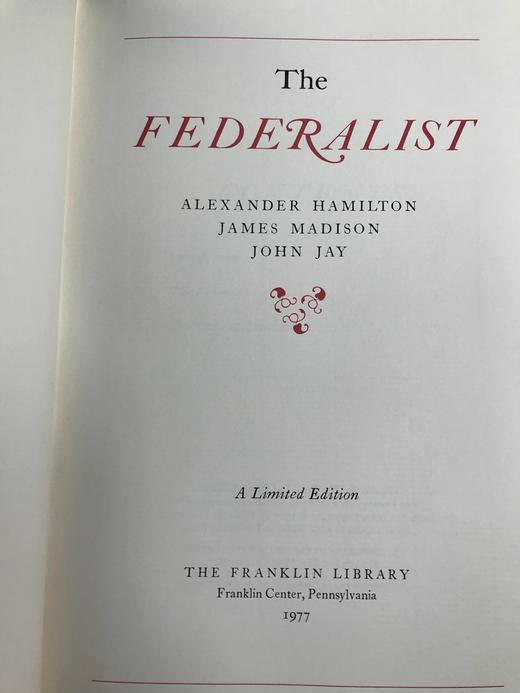 限量版！含藏书票 亚历山大・汉密尔顿《联邦党人文集》 配插图 富兰克林图书馆豪华皮装本 商品图3
