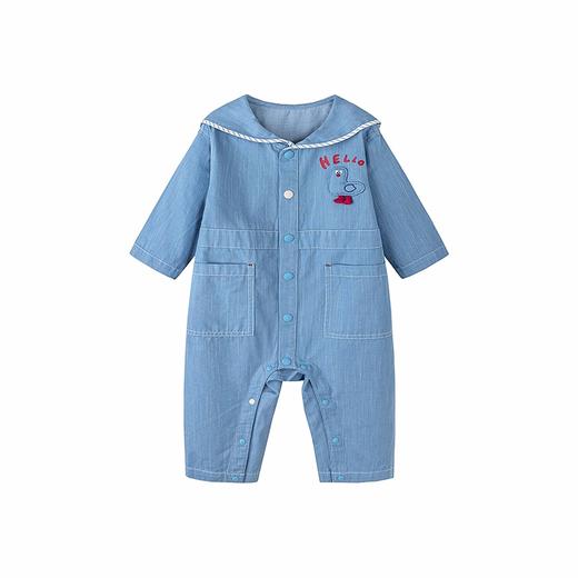 迷你巴拉巴拉婴儿衣服男女宝宝柔软仿牛仔连体衣外出爬服春季新款 商品图4