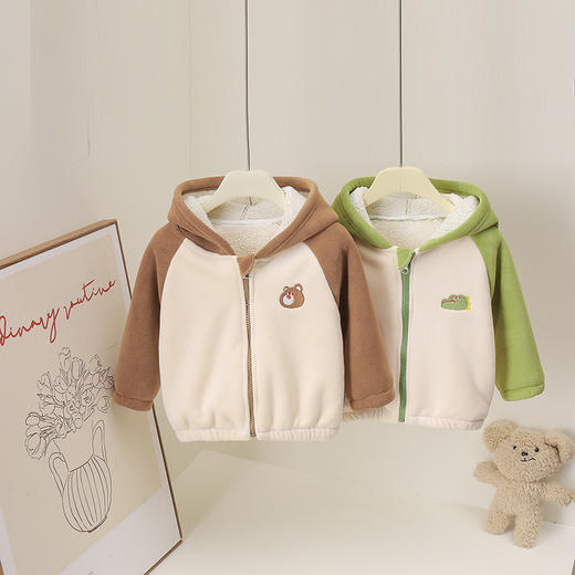【亲肤舒适保暖面料❗️趣味可爱卡通图案】秋冬卡通风休闲秋冬毛绒卡通外套外套卫衣休闲风秋装。jb 商品图4
