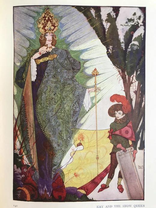 1930年 安徒生童话 哈利·克拉克暗黑新艺术风彩色插图 漆布精装16开 商品图12