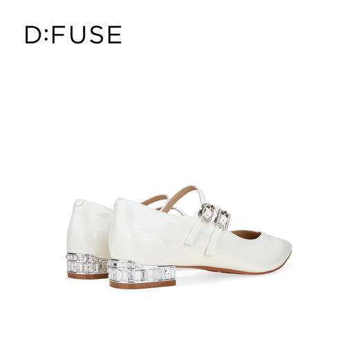 Dfuse迪芙斯2026春季新款尖头双条带钻口亮面漆皮单鞋平跟鞋DFE1114022 商品图10