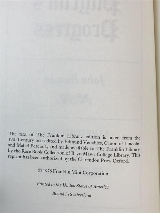 限量版！约翰・班扬《天路历程》配插图 富兰克林图书馆豪华皮装本 商品图3