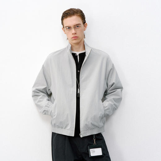 714street复古亚麻混纺立领夹克2026春季潮牌宽松两面穿外套男款 商品图1